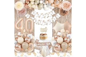 NEUFOOD Birthday Decoration for Women, Birthday Party Decorations, Happy Birthday Balloons Banner (40th)