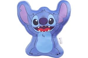 Disney Stitch Cuscini Peluche 3D Divertenti per Divano o Letto, Cuscino Decorativo per Bambini e Donne, Regali Bambini (Blu Stitch, L34 x W32)