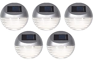 GardenKraft 17730 Solar Powered Fence Lights | 5 Pack | Bright White LED Lights | Weatherproof | Auto On