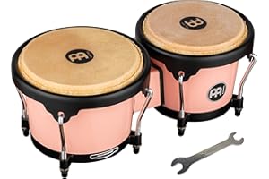 Meinl Percussion Bongos Journey Series - 2 hand drums with 6.5 and 7.5 inches - including tuning key - ABS plastic, Pink (HB50FB)