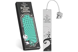 Disney Stitch Marcapaginas Originales de Metal con Colgante Accesorios Lectura para Niños Adolescentes Mujeres Regalos para Lectores Amiga Profesor (Plata Jack Skellington)