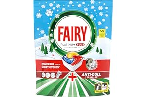 Fairy Platinum Plus Cápsulas De Lavavajillas Todo En Uno Limón, 59 Cápsulas