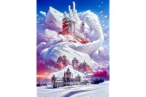 PUEDNO Schloss Diamond Painting 30x40cm, 5D Schloss Diamond Painting, Traumschloss Diamond Painting Erwachsene Kinder, Mosaikherstellung, DIY Diamant Painting für Home Wand Décor