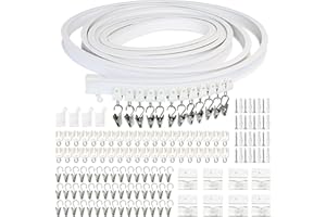 UNU Ceiling Curtain Track,5 Meters (16.4FT) Curtain Track Curtain Rail, Flexible Curtain Track for Bay Window Curtain rail, RV Rail, Room Divider Curtain