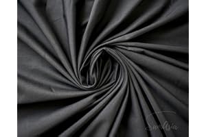 SAMASIA Plain Black Polycotton Fabric for Dressmaking, Art & Craft, Sewing, Quilting | 45'' - 115 cm Wide| Precut Length 0.5m