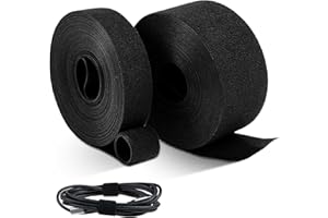 2 rolki 10 m, paski do przycinania na długość 2,5 cm + 5 cm szerokości, Nearockle samoprzylepne, dwustronne rolki na rzep, wielokrotnego użytku