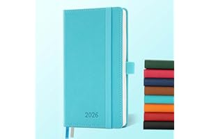 IN-LUXPRO Agenda 2026: Agenda de Poche Semainier A6 Petit 16,4x9,6 cm Planificateur Hebdomadaire D'Jan 2026 à Déc 2026(12 Mois) Scolaire, Papier 100GSM, Couverture PU cuir Bleu clair