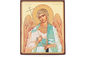 NKlaus Schutzengel Holz Ikone 10x12cm christlich orthodox, religiös, Segen 13912