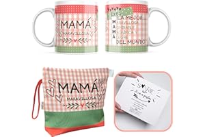 BY KROL STORE Regalo Madre Regalo Dia de la Madre Neceser Mujer Y Taza Dia de la Madre Regalo Madre Cumpleaños día de la Madre Regalos Originales Abuela Mamá Mujer (Naranja)
