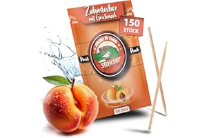 Stoxser 150 x Zahnstocher mit Geschmack Pfirsich die Geschmacksrevolution, Zahnstocher Geschmack Kein Kaugummi Unterstützend zu Zahnpasta Zahnsteinentferner Zahnseide Zuckerfrei