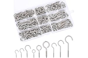 YIIFELL 150 Stück Schraubhaken, Cup Hakenschraube, Ösenschraube,Deckenhaken, Einschraubhaken zum Aufhängen von Teetassen Schlüssel Weihnachtsdekoration, Ideal für Garten, Holz