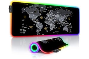 TITANWOLF - RGB Gaming Mouse Mat - 800x300 mm - XXL Extended Large LED Mouse Pad - 7 Multi Colour and 4 Effect Modes – Non Slip Rubber Base - Mice Mat for MacBook Roccat Razer PC – wipeable