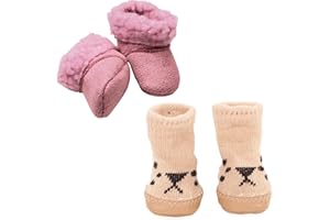 Götz 3403590 Schuh-Set Warme Füße für Puppen - Puppenkleidung für Babypuppen Gr. S von 30 - 33 cm - 4-teiliges Set