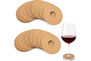 Nify 100 runda kraftpappersringar, dryckespennor av kraftpapper, skrivbara namnskyltar för glas, vinglas-hängen för gör-det-s