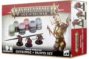 Games Workshop - Warhammer AoS - Orruk Warclans Gutrippaz + Set di pittura per bambini dai 14 anni in su