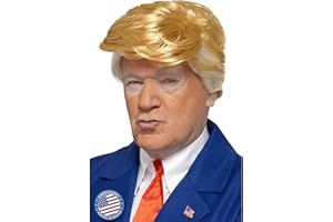Smiffys President Wig, Blonde , Icons & Idols Fancy Dress, Adult Dress Up Wigs