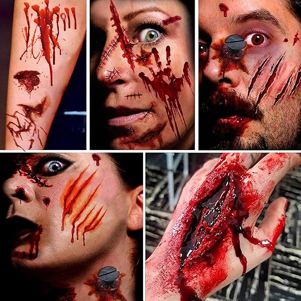 HJRUIUA 200+ Pcs Halloween Imperméable Tatouages Temporaires