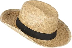 ESPA Chapeau Cowboy en Paille Enfant - Noir - Taille Unique