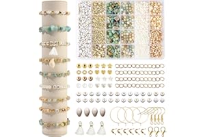 ONBAGLST Perlen für Armbänder, Edelsteinperlen-Set zum Auffädeln, Perlen-Set, Perlen für DIY-Armbänder, Schmuck selbst herstellen: Halsketten, Ohrringe, Ketten für Kinder und Erwachsene