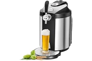 Clatronic® Beer Tap System for All Standard 5 Litre Beer Barrels, Beer Dispenser 5 litres with Cooling of 2°C - 12°C, Dispenser with LED Display for Comfortable Temperature Control - BZ 3740