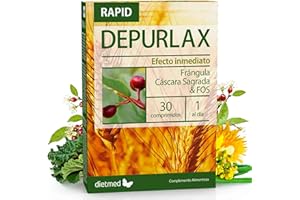 Dietmed | Depurlax Rapid - 30 Comprimidos | Cáscara Sagrada y Fos | Efecto Inmediato | 1 Al Día