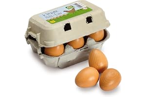 Erzi- Brown Eggs Giocattolo-Scatola da Sei Uova, Marrone, 3.7 x 15.2 x 10.5 cm, 17011