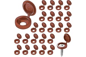 guangyuan Screw Covers 100pcs Brown Plastic Screw Cap Hinged Fold Over Caps Rubber Dust Washer Flip Tops for M4-M8 Screw