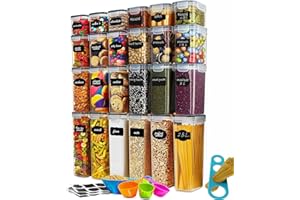Hibisaws 42L Grande Capacità, 24er Contenitori Ermetici Per Alimenti, Contenitori Pasta Da Plastica Senza BPA Con Coperchio (24-A)