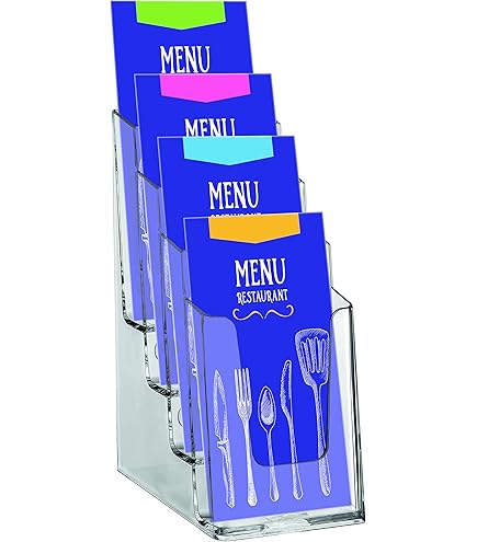 EUROPEL Porte-brochure A5, Acrylique Transparent, Présentoir