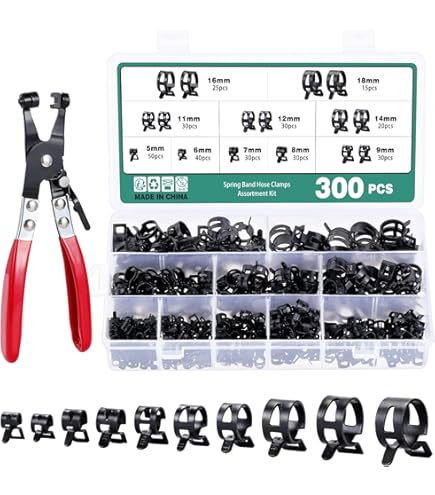 QUARKZMAN 18er Set Federband-Schlauchklemmen 16mm - Für Auto, Öl & Wasserleitungen