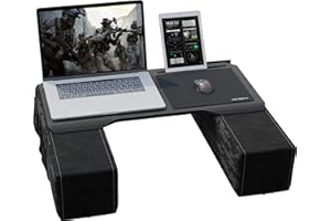 Couchmaster CYBOT, Premium Ergonomic Lap Desk for Notebooks, Sustainable Bamboo Construction, Kevlar Cushion Front, Ventilated Design, Fits Up to 17-Inch Laptops