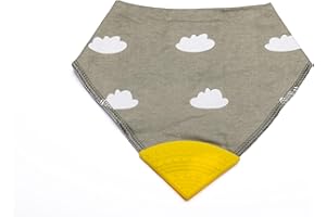 V&D HOME - Baby and Toddler Dribble Bib with Teether | 0-18 month Teething Bibs for Baby and Toddler | 100% BPA & Pthalate Free | Bandana bib with teether