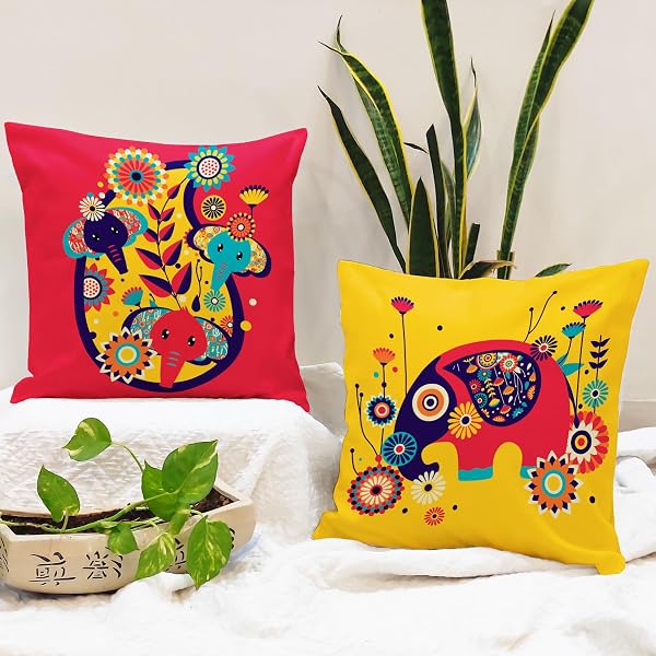 Buy Amazon Brand - Umi Jute Cushion Cover (Multi, 12 x 18 Inches
