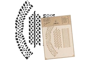 NL NAKLEO ART & WALL DECOR NAKLEO DIY Reutilizable Plástico Plantilla - 21x30cm - Huellas Neumáticos Coche Rueda - Arte Artesanía Muro Pintar Patrón Modelo Scrapbooking Decoupage - Tejido Muebles Madera