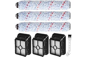BUCOMTU Fictezlove Accessori per Bissell Crosswave 3 in 1,3 Spazzole a Rullo e 3 Filtri di Ricambio e 1 Spazzola per Aspirapolvere Bissell CrossWave 17132 2225N 1785 1866F 1868F 2303 2306A 2306 Series