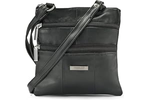 Woodland Leathers Lorenz Ladies Small Genuine Soft Leather Cross Body Shoulder Bag for Women