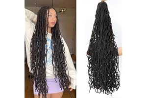MLETULIPS 24 pollici 6 confezioni faux locs capelli all'uncinetto pre-loop morbido dea locs ricci ondulati trecce all'uncinetto capelli per le donne (24", 4#)