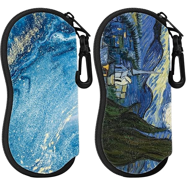 Étui à Lunettes En Cuir Végan Bleu - Taille M - Avec Chiffon Microfibre - Protection Rigide - 5