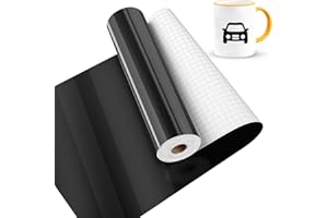Lya Vinyl Permanent Vinyl for Cricut, Glossy Black 12" x 40Ft Permanent Self Adhesive Cricut Vinyl Sheet for CRI-cut, Silhouette Cameo, Vinyl Roll for Craft Cutter