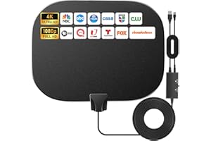 TE-VOZE 2025 Nuovo Potente Amplificatore Interno dell'Antenna TV, 600KM Gamma 360° Ricezione del Segnale Antenna TV Digitale per 1080P 4K Tutte le Vecchie e Smart HDTV DTT DVB-T/DVB-T 2, 10M Cavo Coassiale