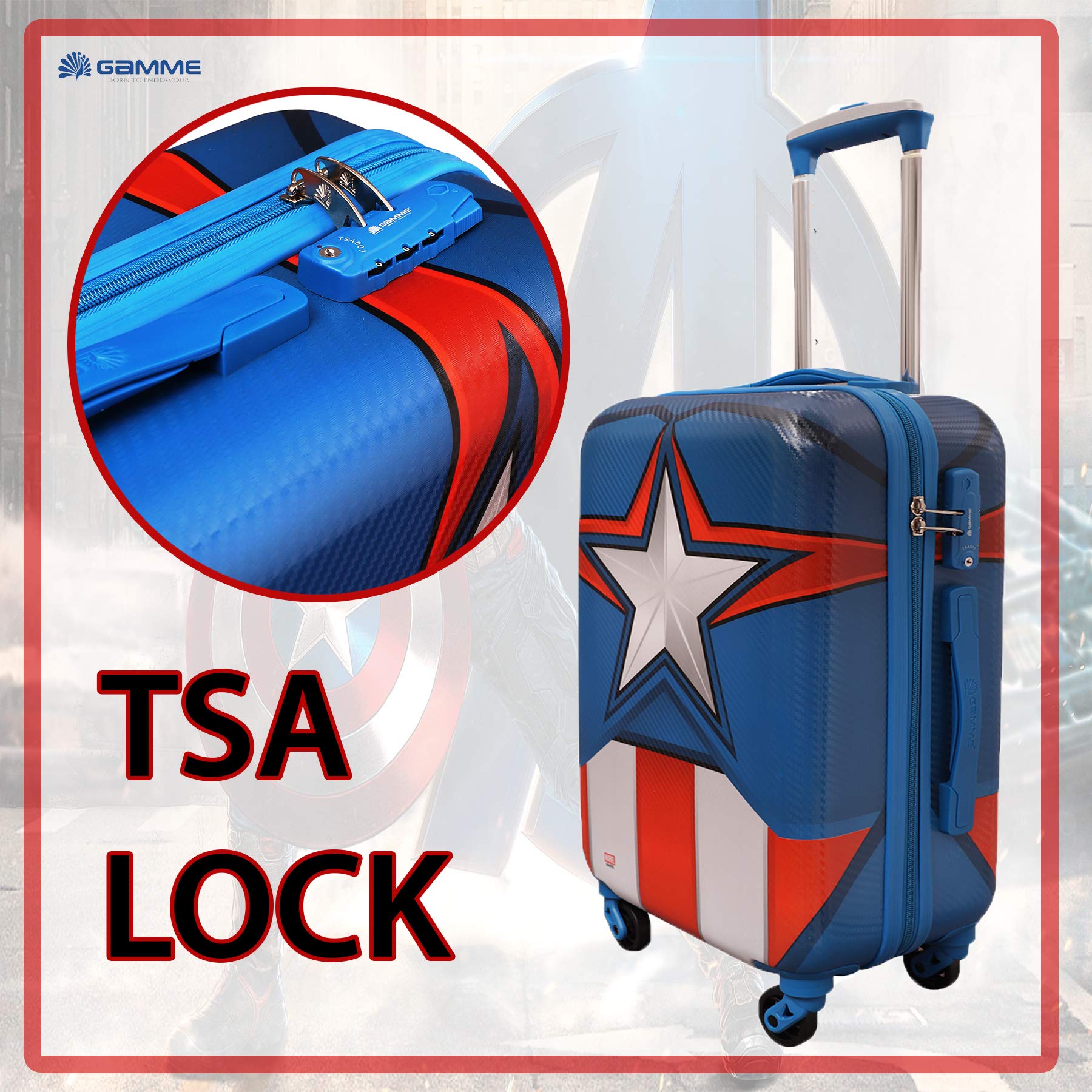 GAMME Marvel Avengers Polycarbonate 55 cms Multi Colour Hardsided Cabin Luggage (GM18RGT042) - Image 6