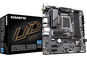 GIGABYTE B760M DS3H AX (LGA 1700/ Intel/ B760/ M-ATX/ DDR5/ 2* M.2/ PCIe 4.0/ USB 3.2 Gen 2 Type-C/WiFi 6E/ 2.5GbE LAN/Q-Flash Plus/PCIe EZ-Latch/Motherboard)