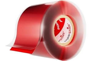 Poppstar samowulkanizująca taśma silikonowa, taśma silikonowa, taśma do napraw, taśma izolacyjna i uszczelniająca (hermetyczna i wodoodporna), czerwona, 1 x 3 m, szerokość 38mm