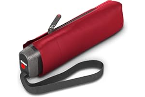 Knirps Taschenschirm TS.010 Slim Small Superthin – Flaches Format – Superleicht – Windkanal getestet – 18 cm – Red