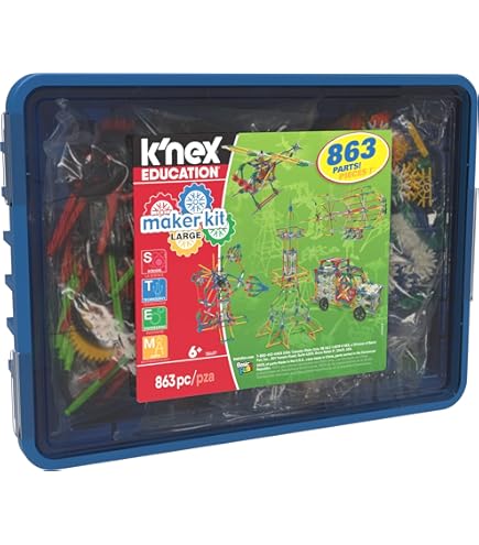 K'NEX 80202 - Bouwplezier met bouwmodellen in opbergdoos, 3D-techniek bouwset voor kinderen, 300-delige set voor STEM-educatie met opbergdoos, 20 modellen voor kinderen van 7 jaar en ouder