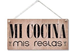 CARISPIBET Mi Cocina mis reglas carteles decorativos placas de decoración adornos colgantes 15 x 30 cm