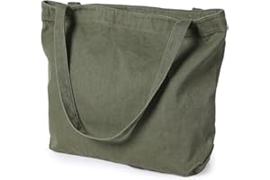 Etercycle Women's Canvas Tote Bag, Casual Shoulder Bags Big Capacity Hobo Bags with Interior Pocket for School Shopping Work Travel (Green)