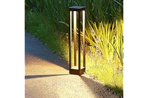 Kingwei Farolas jardin exterior, Baliza led 9W, Luz de camino exterior de aluminio, IP65 impermeable, 1000lm, 3000K blanco cálido Lámpara de jardín Poste