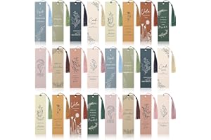 Sinmoe 24 Pezzi Segnalibri con Frasi Motivazionali in Italiano Segnalibro Ispiratore con Nappa Segnalibri di Carta Colorati Regalo Grazie per Colleghi Natale Compleanno Ringraziamento(Fiori)