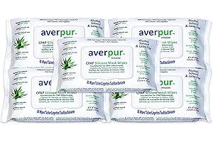 Lingettes de nettoyage CPAP, méga offre, 5 x 80 lingettes averpur ™ avec Aloe Vera, 100% coton pur